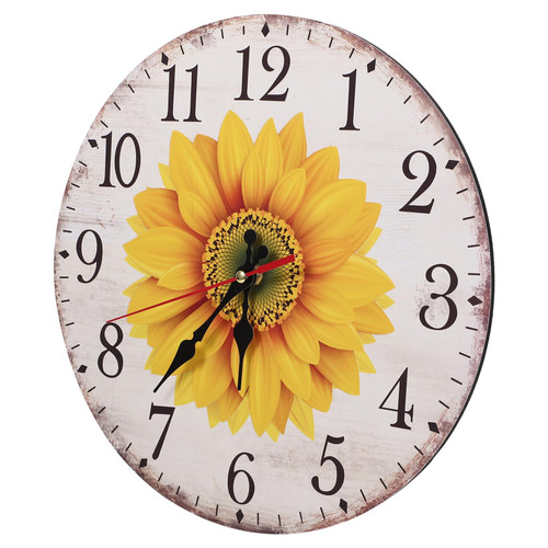 GRIRIW Retro Wall Clock Wooden Wall Clock Creative Wall Clock Creative Clock Decorate Bamboo European Style