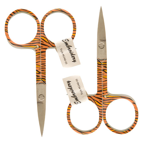 Allary 6340-05-Tgr Ultra Fine 3-1/2 Inch Embroidery Scissors - Tiger (Set of 2 Embroidery Scissors)