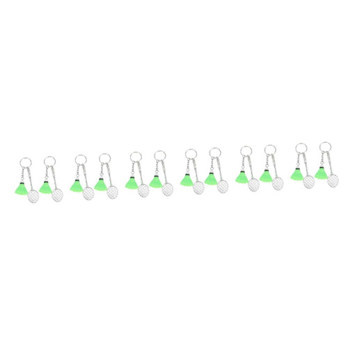 Kisangel 12 pcs badminton keychain tennis racquet keychain novelty keyring Badminton Statue personalized sports key ring tennis pendant keychain charm pendant football plastic Coat hanger