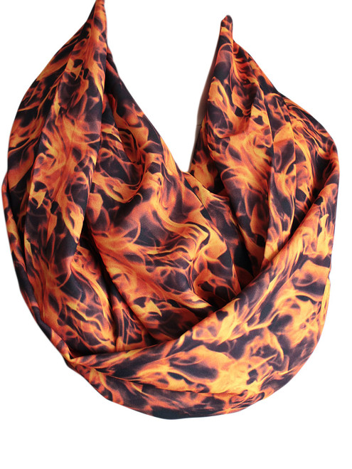 Etwoa Fire Print Infinity Scarf Circle Loop Scarf