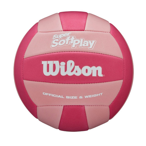 WILSON Super Soft Play Outdoor Recreation Volleyball - Official Size, Pink/Dark Pink WILSON Super Soft Play Outdoor Recreation Volleyball - Official Size, Pink/Dark Pink