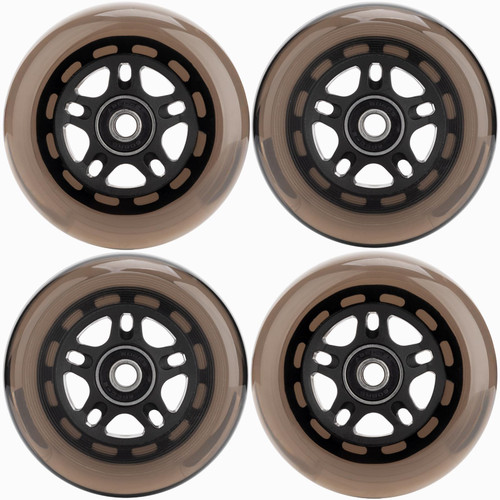 HeyZomm Inline Skate Wheels Outdoor & Indoor Inline Skate Replacement Wheels 85a Roller Hockey Wheels w/Bearings ABEC-9 & Floating Spacers, 64mm 70mm 72mm 76mm 80mm 84mm 90mm Dia, 4-Pack (76mm, Black)