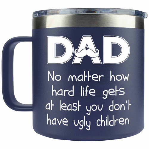 LIZAVY Christmas Gift for Dad from Daughter, Son - Dad Gifts from Daughter, Son - Birthday Gifts for Dad, Dad Birthday GIfts, Best Dad Ever Gifts, Happy Birthday Dad, Cool Gifts for Dad Mug 14Oz