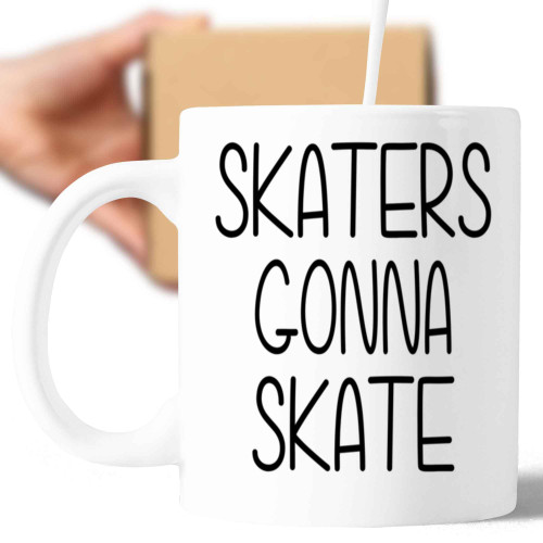 Gift for Skaters, for Brother's Graduation - Skateboard Quote, Duotone Design on 11 Oz White Ceramic Coffee Mug