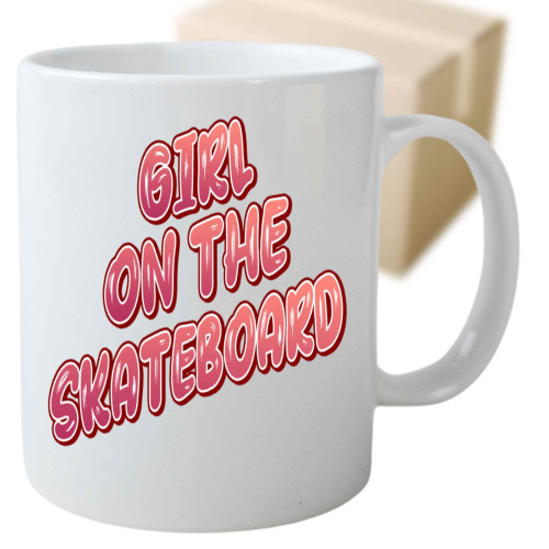 Skateboard Lover Gift, Inspiring Present for Women and Men - Girl with Skateboard Design Quote on 11 Oz White Ceramic Coffee Mug