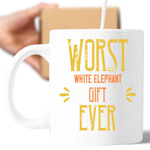 Humorous Elephant Gift Idea, Ideal for Nephew's Birthday - Worst Elephant Ever Quote on 12oz Wine 11 Oz White Ceramic Coffee Mug