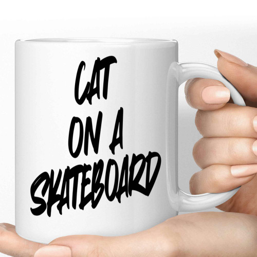 Unique Cat Skateboard Gift for - Fun Design for 's Christmas or Birthday - 11 Oz White Ceramic Coffee Mug Unique Cat Skateboard Gift for - Fun Design for 's Christmas or Birthday - 11 Oz White Ceramic Coffee Mug