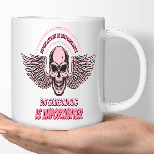 Skateboarding Skateboarder Gifts for Nephew - Education Is Important But Skateboard Is Importanter - Humorous 11 Oz White Ceramic Coffee Mug Skateboarding Skateboarder Gifts for Nephew - Education Is Important But Skateboard Is Importanter - Humorous 11 Oz White Ceramic Coffee Mug