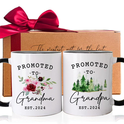 MNEDLAD Est 2024 Promoted to Grandparents Again Mug, Grandparents Coffee Mugs Set, Pregnancy Reveal Announcement, New Great Grandparents Gift, Baby Reveal Surprise Publicity Mug Gifts MNEDLAD Est 2024 Promoted to Grandparents Again Mug, Grandparents Coffee Mugs Set, Pregnancy Reveal Announcement, New Great Grandparents Gift, Baby Reveal Surprise Publicity Mug Gifts