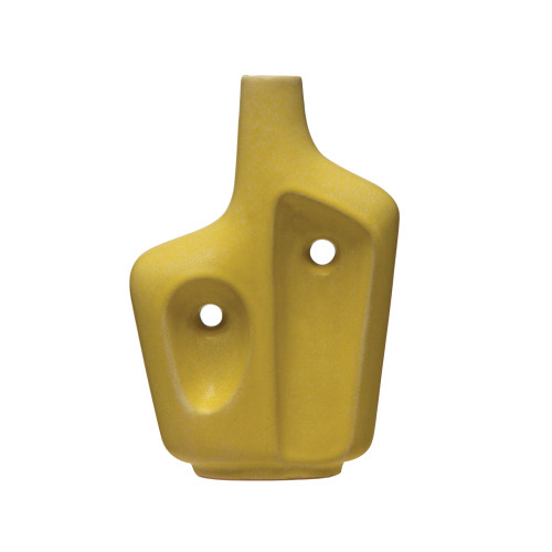 Creative Co-Op Stoneware Abstract Sculptural, Yellow Vase