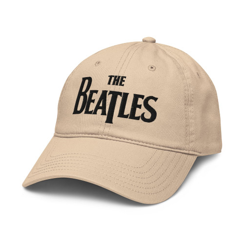 The Beatles Black Logo Adjustable Baseball Hat, Stone, One Size
