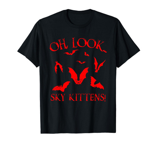 Funny Bat Lover Gift For Men Women Cool Sky Kittens Horror T-Shirt