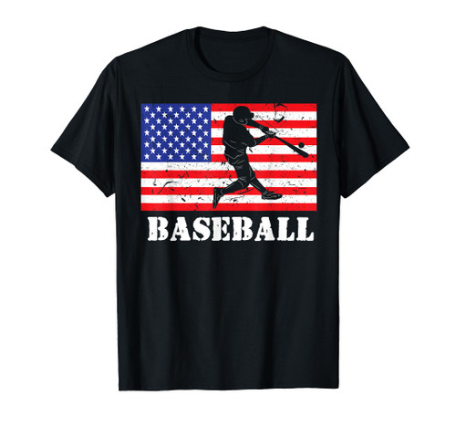 Distressed Baseball Player USA American Flag | Vintage Gift T-Shirt Distressed Baseball Player USA American Flag | Vintage Gift T-Shirt