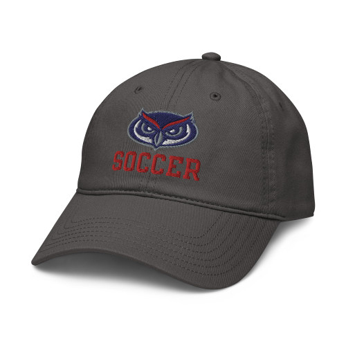 Elite Authentics Florida Atlantic Owls Soccer Officially Licensed Adjustable Baseball Hat, Asphalt Grey, One Size