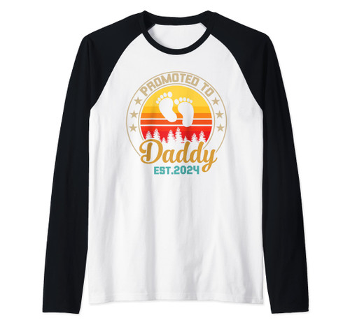 Promoted to Daddy Est 2024 Father's Day First Time Dad 2024 Raglan Baseball Tee Promoted to Daddy Est 2024 Father's Day First Time Dad 2024 Raglan Baseball Tee