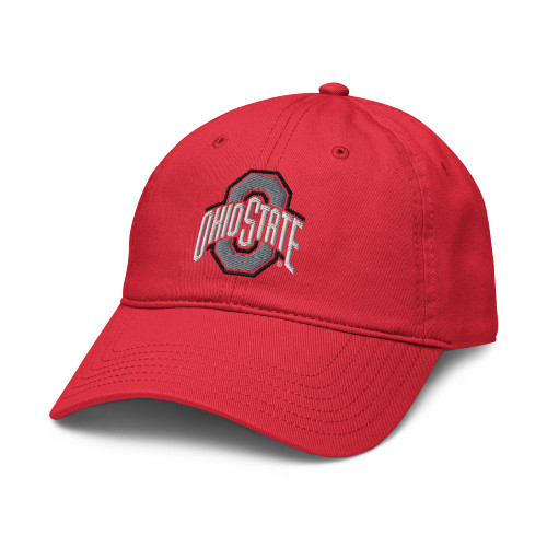 Elite Authentics Ohio State Buckeyes Icon Red Officially Licensed Adjustable Baseball Hat, One Size