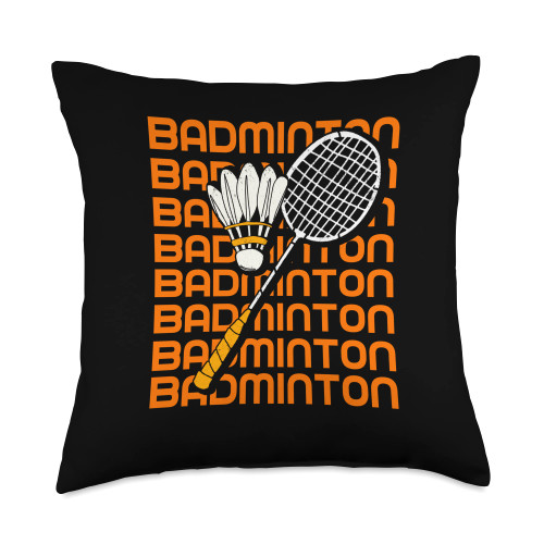 Badminton Racket Shuttlecock Badminton Player Gift Racket Shuttlecock | Badminton Player Throw Pillow, 18x18, Multicolor