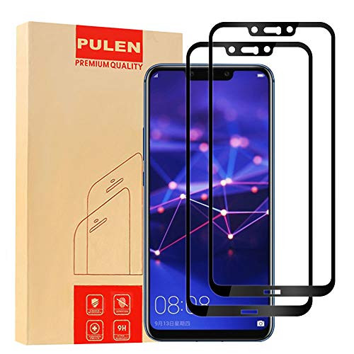 PULEN [2-Pack] Screen Protector for HuaweiMate20Lite,HD Clear Anti-Fingerprints Anti-Scratch Bubble Free 9H Tempered Glass Film for HuaweiMate20Lite (Black)