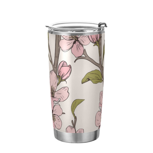 MCHIVER Blooming Tree Tumbler 20oz Travel Coffee Mug Stainless Steel Double Wall Insulated Tumblers with Lid and Straw Insulated Cup Spill Proof