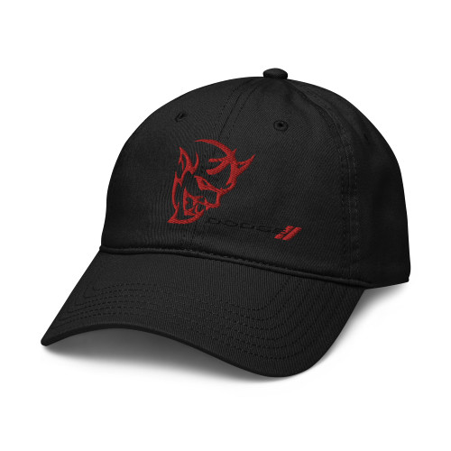 Dodge Demon Logo Adjustable Baseball Hat, Black, One Size