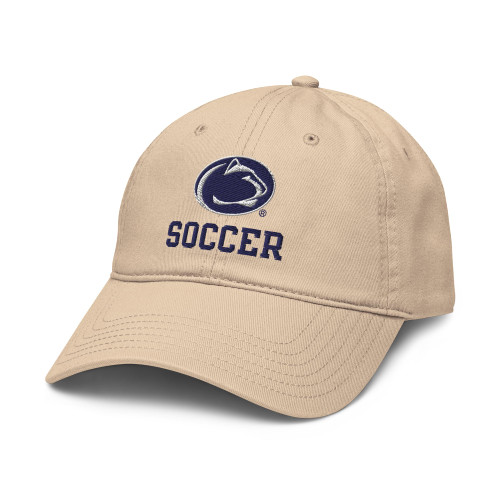 Elite Authentics Penn State Nittany Lions Soccer Logo Officially Licensed Adjustable Baseball Hat, Stone, One Size