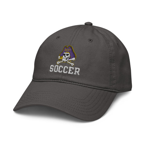Elite Authentics East Carolina Pirates Soccer Officially Licensed Adjustable Baseball Hat, Asphalt Grey, One Size