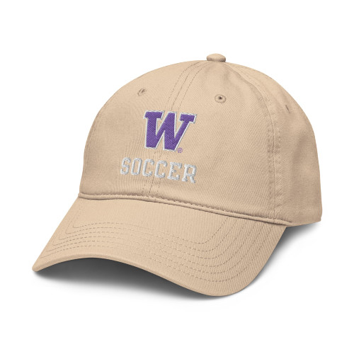 Elite Authentics Washington Huskies Soccer Stone Officially Licensed Adjustable Baseball Hat, One Size