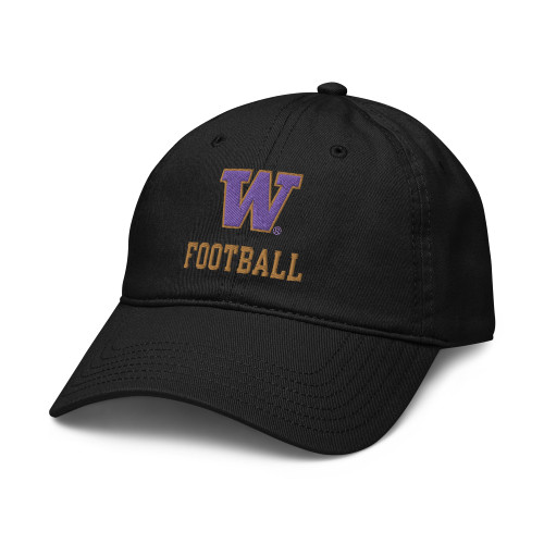 Elite Authentics Washington Huskies Football Officially Licensed Adjustable Baseball Hat, Black, One Size