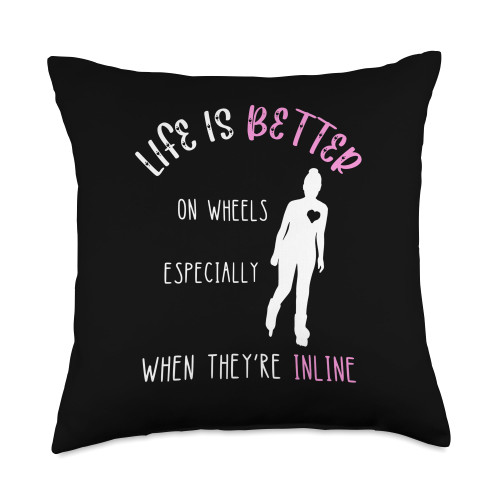 Inline Skating Rollerblading Inliner Roller Blades Life is Better On Wheels Inline Skating Derby Rollerblading Throw Pillow, 18x18, Multicolor Inline Skating Rollerblading Inliner Roller Blades Life is Better On Wheels Inline Skating Derby Rollerblading Throw Pillow, 18x18, Multicolor