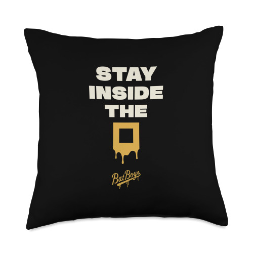Bat Boys Stay Inside The Box Throw Pillow, 18x18, Multicolor