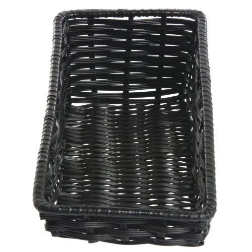 HUBERT Black Storage Basket with Tapered Front - 7 1/2"L x 18"D x 1 1/2" to 5"D