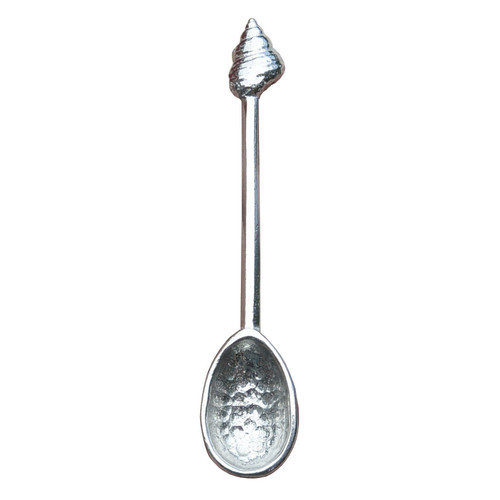 Fine Pewter Salt Spoon with Shell, Handcast by William Sturt Fine Pewter Salt Spoon with Shell, Handcast by William Sturt
