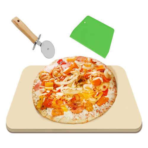 Pizza Stone for Grill Outdoor Ovens pizza grill stone grill pizza stone 15 Inch Rectangle Baking Stone for Pizza Peel Cooking Stone BBQ Apartment Essentials