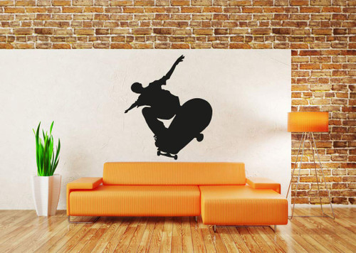 Wall Sticker Skateboarding Skate Board Street Sport Boys Room Vinyl Mural Decal Art Decor SA3862