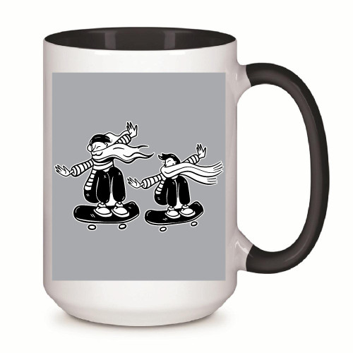Skateboarding Gifts for Couples Unique Present Ideas for Skaters 11oz 15oz Inner Color Accent Mug Skateboarding Gifts for Couples Unique Present Ideas for Skaters 11oz 15oz Inner Color Accent Mug