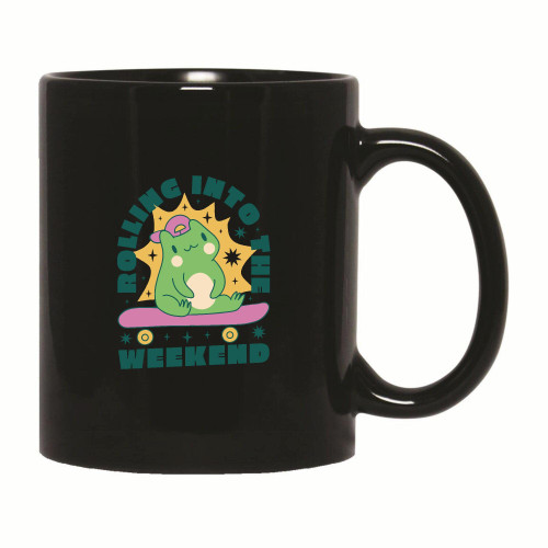 Fun Gift Idea for Skateboarders Frog on a Skateboard 11oz 15oz Black Coffee Mug Fun Gift Idea for Skateboarders Frog on a Skateboard 11oz 15oz Black Coffee Mug