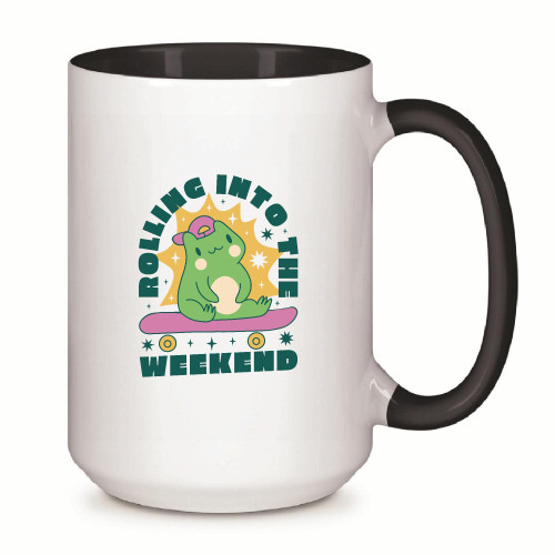 Fun Gift Idea for Skateboarders Frog on a Skateboard 11oz 15oz Inner Color Accent Mug Fun Gift Idea for Skateboarders Frog on a Skateboard 11oz 15oz Inner Color Accent Mug