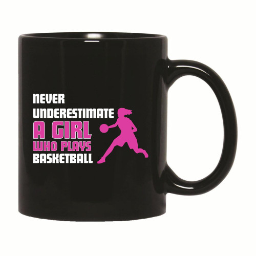 Gift Idea Funny Basketball Art Design For Girls Youth Teens Basketball Player 11oz 15oz Black Coffee Mug