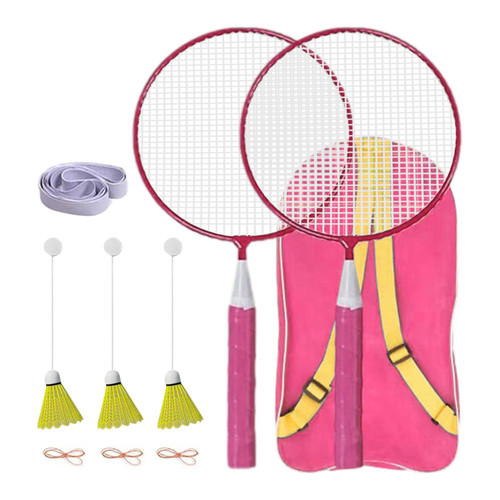 Kids Badminton Set, Kids Training Badminton Racket, Badminton Trainer, Single Play Rebound Shuttlecocks Racquet Sports Set, Badminton Rackets for Children, Practice Training Aid for Kids