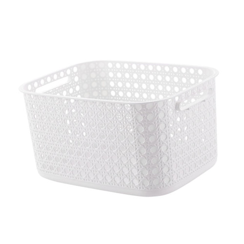CHILDWEET Box Storage Basket Toy Storage Bins Basket Storage Bins White Laundry Basket Plastic Basket Organizer Closet Shelves Cube Shower Basket Durable Plastic Storage Bin Toy Pouch