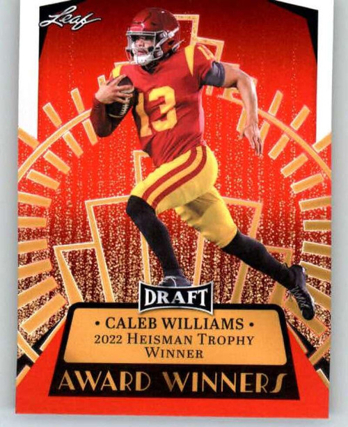 2023 Leaf Draft Red #14 Caleb Williams USC Trojans RC Rookie Football Trading Card 2023 Leaf Draft Red #14 Caleb Williams USC Trojans RC Rookie Football Trading Card