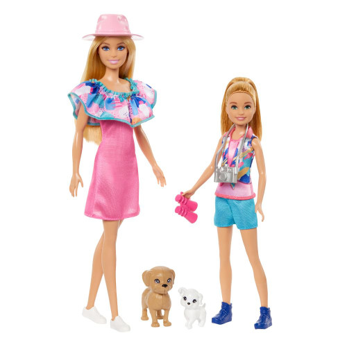 Barbie & Stacie Doll Set with 2 Pet Dogs & Accessories, Dolls with Blonde Hair & Blue Eyes, Summer Clothes Barbie & Stacie Doll Set with 2 Pet Dogs & Accessories, Dolls with Blonde Hair & Blue Eyes, Summer Clothes