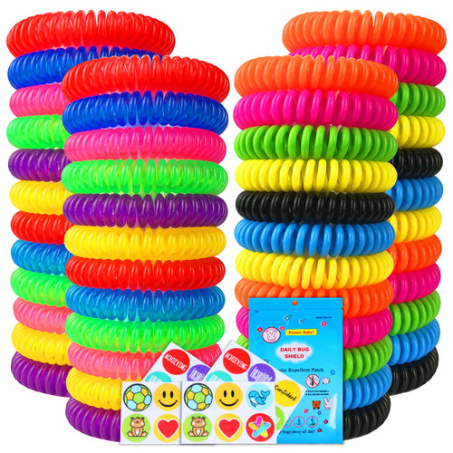 Mosquito Repellent Bracelets 48 Pack Individually Wrapped Mosquito Repellent Bands for Kids and Adults with 24 Pcs Mosquito Repellent Stickers for Indoor and Outdoor Protection Mosquito Repellent Bracelets 48 Pack Individually Wrapped Mosquito Repellent Bands for Kids and Adults with 24 Pcs Mosquito Repellent Stickers for Indoor and Outdoor Protection