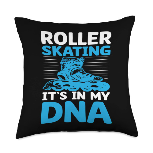 Rollerblades I Roller Skating I Inline Skating s in My DNA I Roller Skates Throw Pillow, 18x18, Multicolor