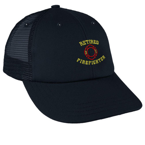 Speedy Pros Trucker Hat Baseball Cap Retired Firefighter Fireman Embroidery Cotton Dad Hats for Men & Women Snapback Navy