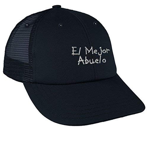 El Mejor Abuelo Spanish Best Grandpa Sew Low Crown Mesh Golf Snapback Hat Navy