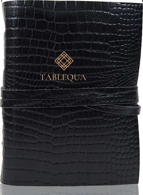 TABLEQUA Leather Journal Vintage Leather Journal Leather Bound Journal Leather Unlined Notebook Journal Leather Sketchbook Writing Journal Book of Shadows Antique Vintage Handmade Paper Leather Bound Diary (Crocodile)