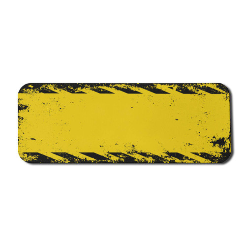 Ambesonne Vintage Yellow Computer Mouse Pad, Hazard Theme Caution Construction Tape Illustration with Grunge Look, Rectangle Non-Slip Rubber Mousepad Large, 31" x 12" Gaming Size, Yellow and Black