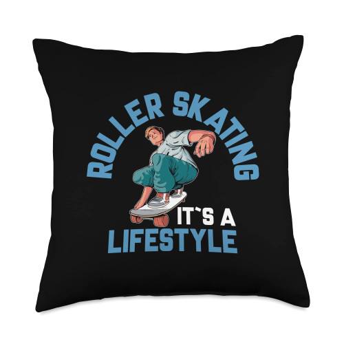 Rollerblades I Roller Skating I Inline Skating s A Lifestyle I Roller Skates Throw Pillow, 18x18, Multicolor