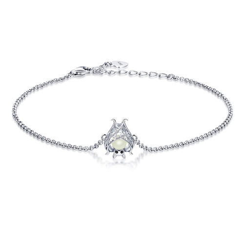 925 Sterling Silver Bat Necklace Earrings Bracelet Cute Animal Glowing in the Dark Jewelry Gift for Women Girl (Bracelet)